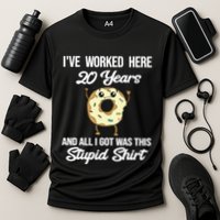 Funny 20 Year Work Anniversary Appreciation Saying Joke 20th Cooling Performance Crew T-Shirt