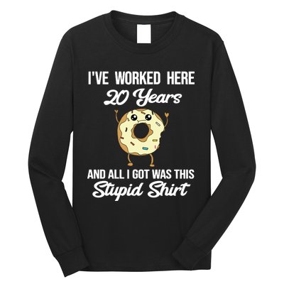 Funny 20 Year Work Anniversary Appreciation Saying Joke 20th Long Sleeve Shirt