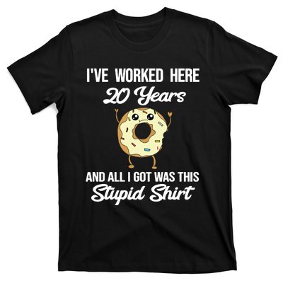 Funny 20 Year Work Anniversary Appreciation Saying Joke 20th T-Shirt