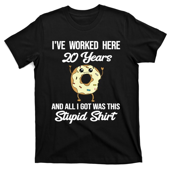 Funny 20 Year Work Anniversary Appreciation Saying Joke 20th T-Shirt