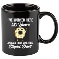 Funny 20 Year Work Anniversary Appreciation Saying Joke 20th 11oz C Handle Ceramic Mug