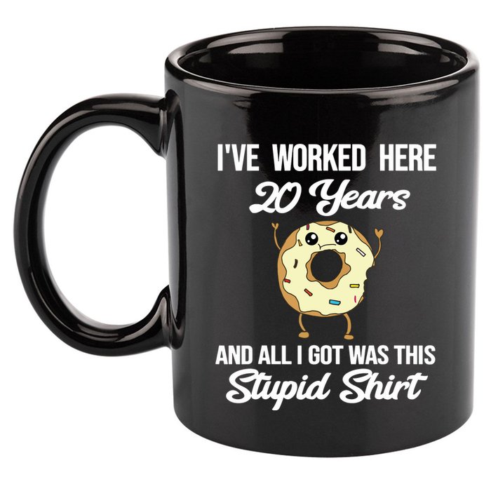 Funny 20 Year Work Anniversary Appreciation Saying Joke 20th 11oz C Handle Ceramic Mug