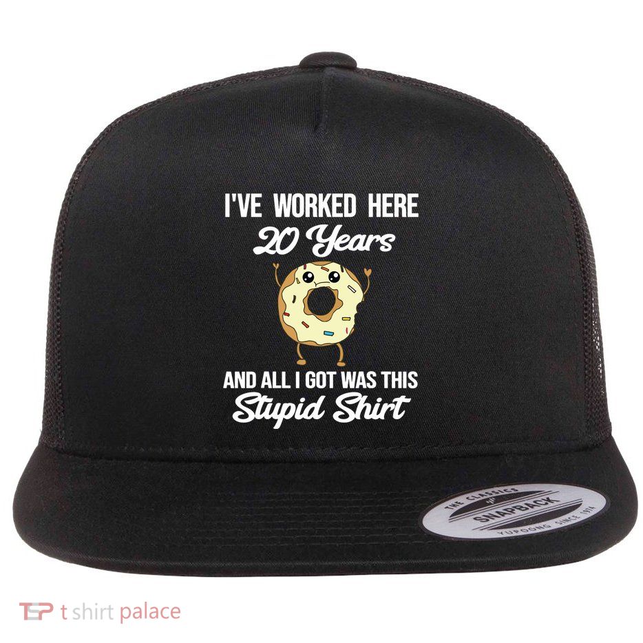 Funny 20 Year Work Anniversary Appreciation Saying Joke 20th Flatbill Hat