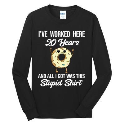 Funny 20 Year Work Anniversary Appreciation Saying Joke 20th Tall Long Sleeve T-Shirt