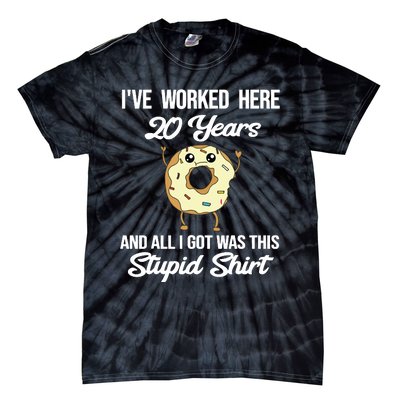 Funny 20 Year Work Anniversary Appreciation Saying Joke 20th Tie-Dye T-Shirt