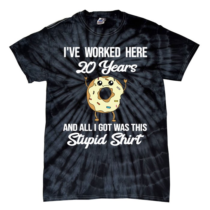 Funny 20 Year Work Anniversary Appreciation Saying Joke 20th Tie-Dye T-Shirt