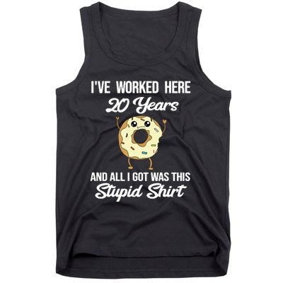 Funny 20 Year Work Anniversary Appreciation Saying Joke 20th Tank Top