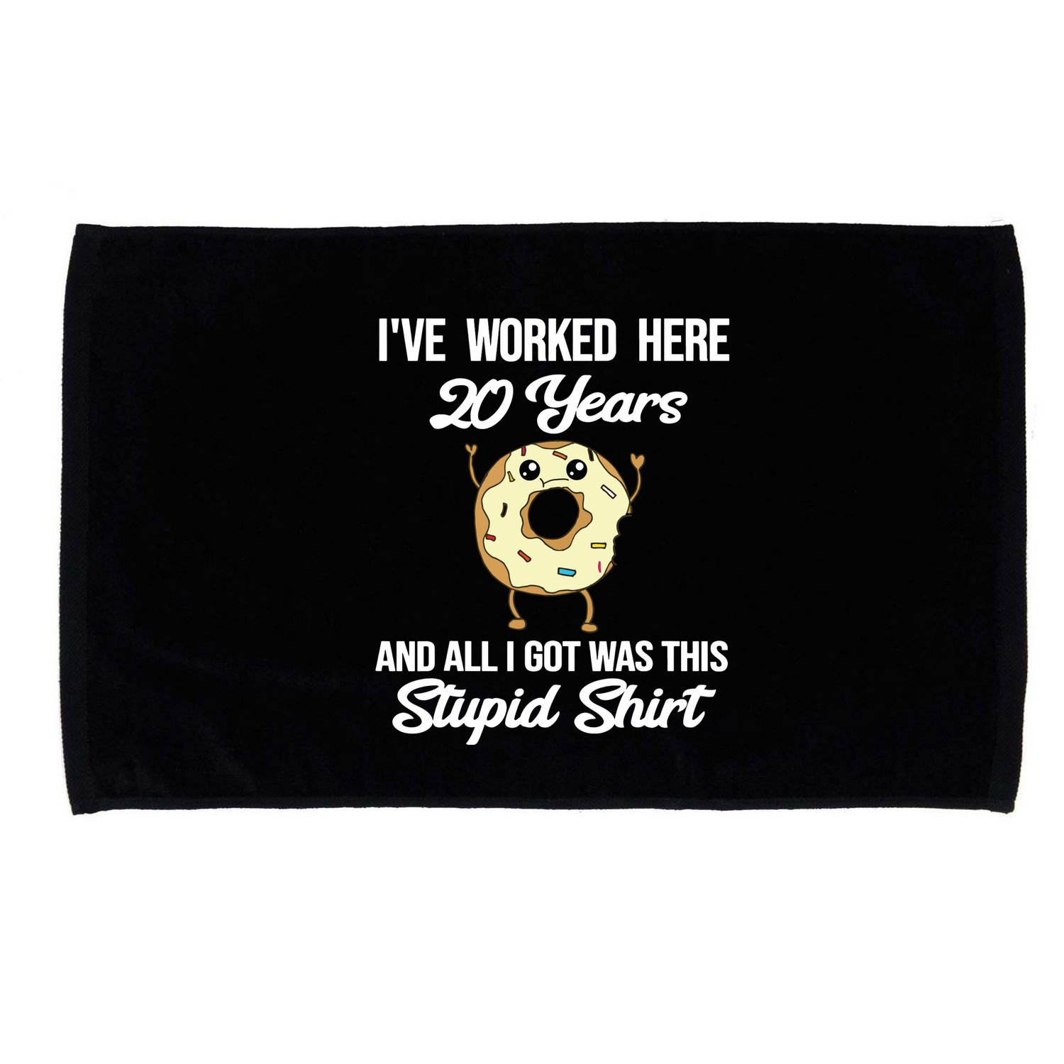 Funny 20 Year Work Anniversary Appreciation Saying Joke 20th Microfiber Hand Towel