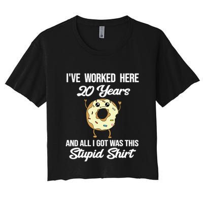 Funny 20 Year Work Anniversary Appreciation Saying Joke 20th Crop Top