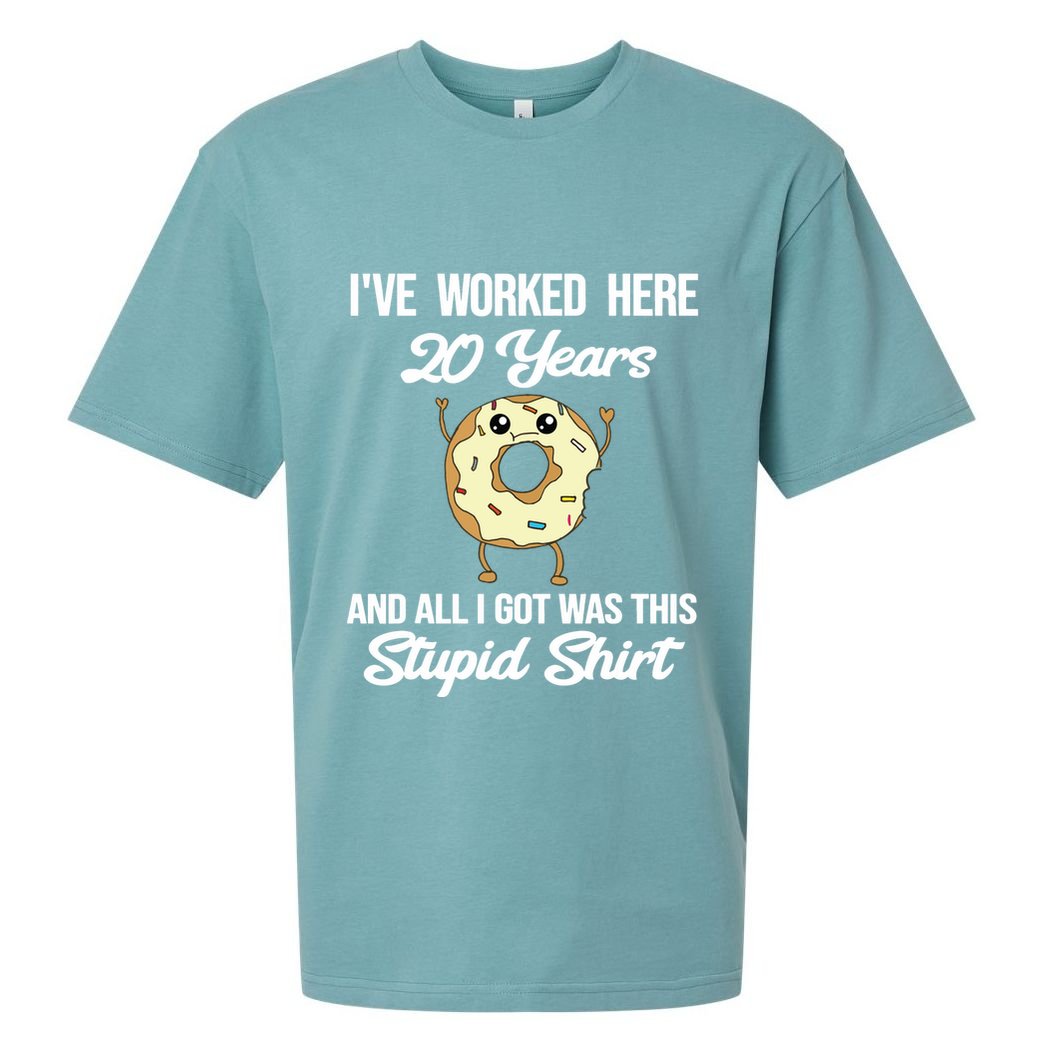 Funny 20 Year Work Anniversary Appreciation Saying Joke 20th Sueded Cloud Jersey T-Shirt