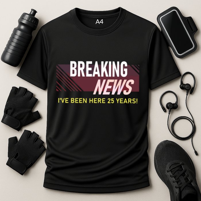 Funny 25 Year Work Anniversary 25th Employee Appreciation Cooling Performance Crew T-Shirt