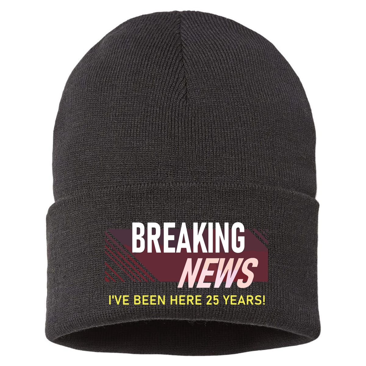 Funny 25 Year Work Anniversary 25th Employee Appreciation Sustainable Knit Beanie