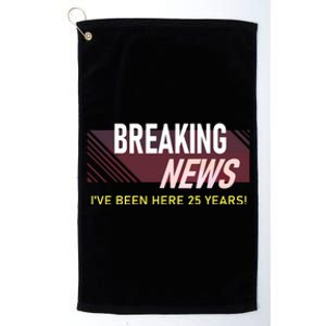 Funny 25 Year Work Anniversary 25th Employee Appreciation Platinum Collection Golf Towel