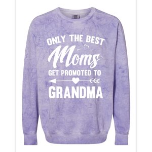 Family 365 Best Moms Get Promoted To Grandma Mothers Day Gift Colorblast Crewneck Sweatshirt