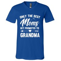 Family 365 Best Moms Get Promoted To Grandma Mothers Day Gift V-Neck T-Shirt