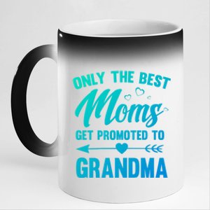 Family 365 Best Moms Get Promoted To Grandma Mothers Day Gift 11oz Black Color Changing Mug