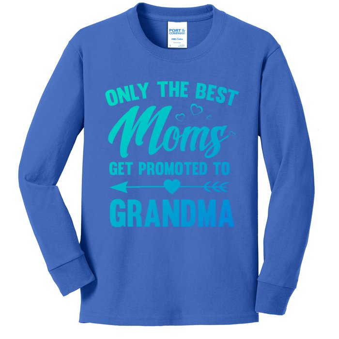 Family 365 Best Moms Get Promoted To Grandma Mothers Day Gift Kids Long Sleeve Shirt