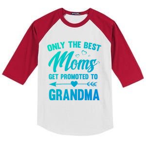 Family 365 Best Moms Get Promoted To Grandma Mothers Day Gift Kids Colorblock Raglan Jersey