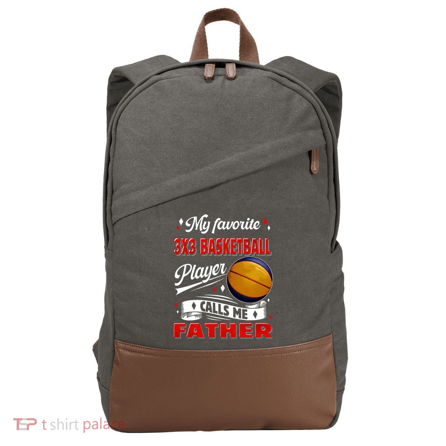 Favorite 3x3 Basketball Player Calls Me Father Funny Gift Cotton Canvas Backpack