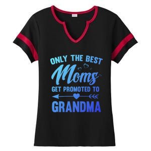 Family 365 Best Moms Get Promoted To Grandma Mothers Day Gift Ladies Halftime Notch Neck Tee