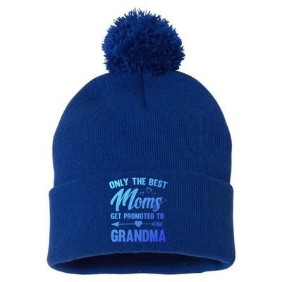 Family 365 Best Moms Get Promoted To Grandma Mothers Day Gift Pom Pom 12in Knit Beanie