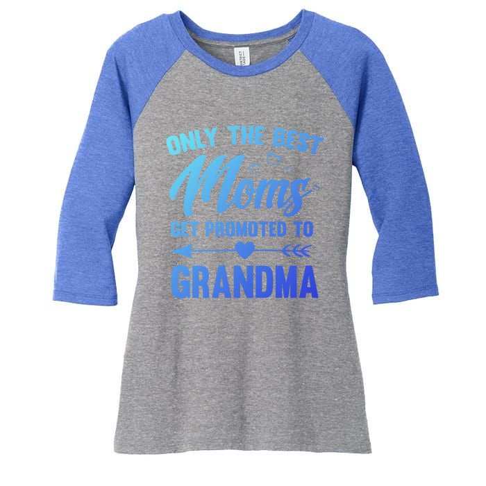 Family 365 Best Moms Get Promoted To Grandma Mothers Day Gift Women's Tri-Blend 3/4-Sleeve Raglan Shirt