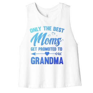 Family 365 Best Moms Get Promoted To Grandma Mothers Day Gift Women's Racerback Cropped Tank