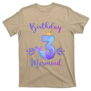 Funny 3rd Birthday Mermaid Birthday Party 3 Years Old Fish T-Shirt