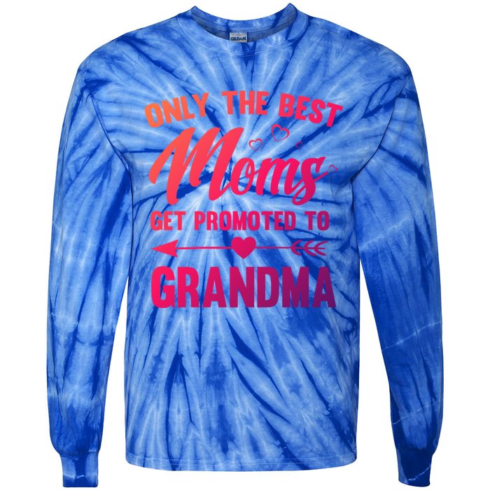 Family 365 Best Moms Get Promoted To Grandma Mothers Day Gift Tie-Dye Long Sleeve Shirt