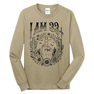 Funny 34th Birthday I Am 33 Plus 1 Middle Finger 33+1 Im 34 Tall Long Sleeve T-Shirt