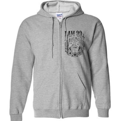 Funny 34th Birthday I Am 33 Plus 1 Middle Finger 33+1 Im 34 Full Zip Hoodie