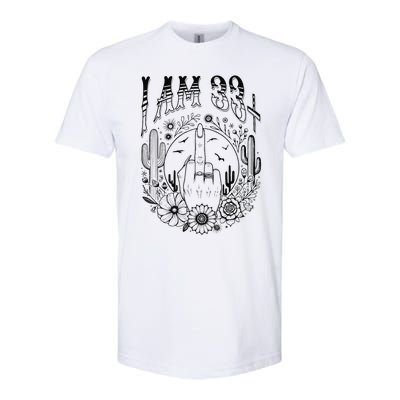 Funny 34th Birthday I Am 33 Plus 1 Middle Finger 33+1 Im 34 Softstyle® CVC T-Shirt