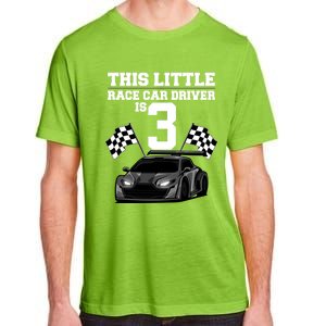 Funny 3rd Birthday Gift 3 Years Old Race Car Drivers Meaningful Gift Adult ChromaSoft Performance T-Shirt