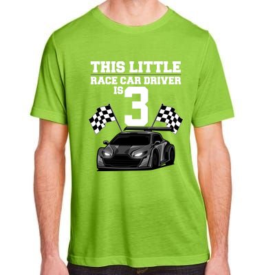 Funny 3rd Birthday Gift 3 Years Old Race Car Drivers Meaningful Gift Adult ChromaSoft Performance T-Shirt