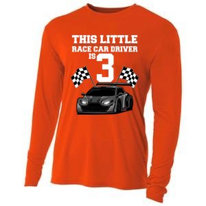 Funny 3rd Birthday Gift 3 Years Old Race Car Drivers Meaningful Gift Cooling Performance Long Sleeve Crew