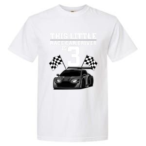 Funny 3rd Birthday Gift 3 Years Old Race Car Drivers Meaningful Gift Garment-Dyed Heavyweight T-Shirt