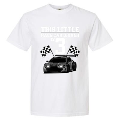 Funny 3rd Birthday Gift 3 Years Old Race Car Drivers Meaningful Gift Garment-Dyed Heavyweight T-Shirt