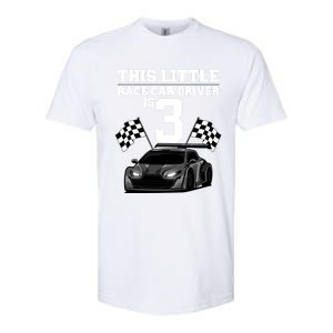 Funny 3rd Birthday Gift 3 Years Old Race Car Drivers Meaningful Gift Softstyle CVC T-Shirt