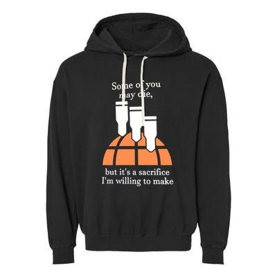 Funny 380 Barrage Meme Garment-Dyed Fleece Hoodie