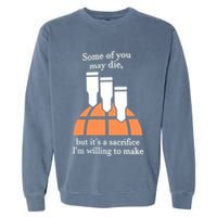 Funny 380 Barrage Meme Garment-Dyed Sweatshirt