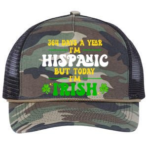 Funny 364 Days A Year IM Hispanic But Today IM Irish Retro Rope Trucker Hat Cap