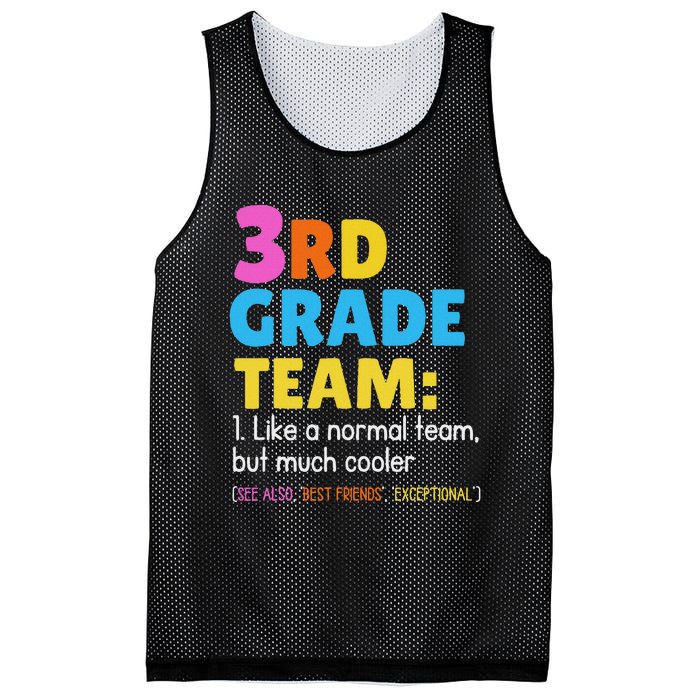 Funny 3rd Grade Team Like Normal But Cooler Third Graders Mesh Reversible Basketball Jersey Tank