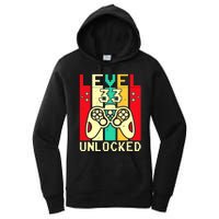 Funny 33rd Gamer  Saying Vintage Level 33 Unlocked Gaming Women's Pullover Hoodie