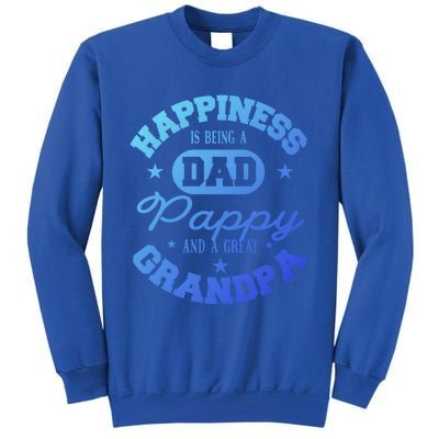 Family 365 Happiness Is Being A Dad Pappy And Great Grandpa Cool Gift Tall Sweatshirt