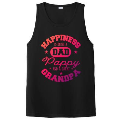 Family 365 Happiness Is Being A Dad Pappy And Great Grandpa Cool Gift PosiCharge Competitor Tank