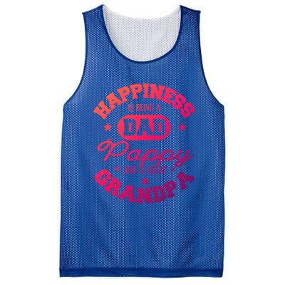 Family 365 Happiness Is Being A Dad Pappy And Great Grandpa Cool Gift Mesh Reversible Basketball Jersey Tank