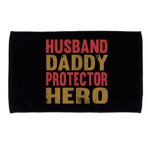 Family 365 Husband Daddy Protector Hero Cool Gift Microfiber Hand Towel