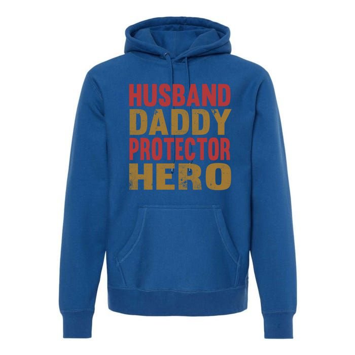 Family 365 Husband Daddy Protector Hero Cool Gift Premium Hoodie