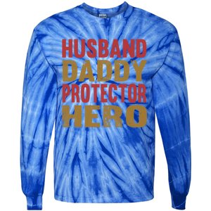 Family 365 Husband Daddy Protector Hero Cool Gift Tie-Dye Long Sleeve Shirt