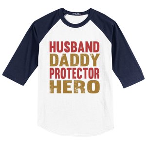 Family 365 Husband Daddy Protector Hero Cool Gift Baseball Sleeve Shirt